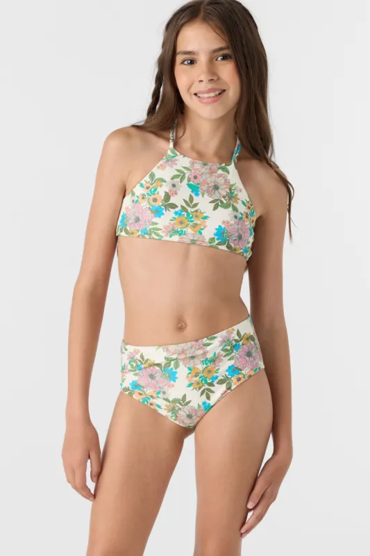 Girl's Cara Floral Braided High Neck Set sold by O'Neill