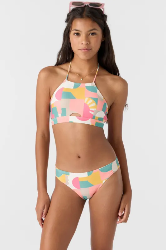 GIRL'S LISBON GEO PEEKABOO HIGH NECK SET sold by O'Neill