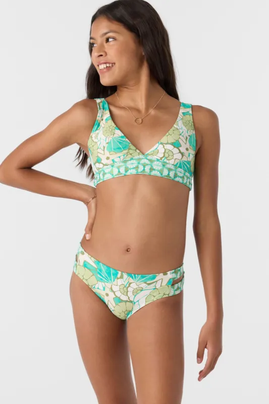 GIRL'S SHELL ABSTRACT FIXED TRI TOP SET sold by O'Neill