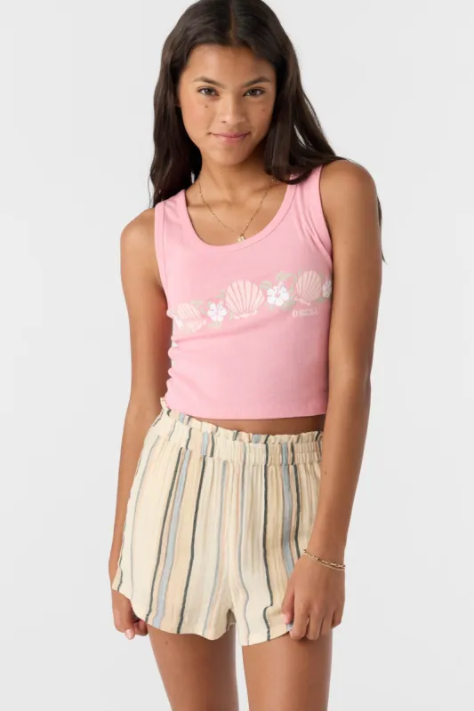 GIRL'S CARLITA JACEY STRIPE BEACH SHORTS sold by O'Neill