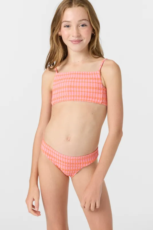 GIRL'S PARADISE PLAID SQUARE NECK BRALETTE TOP SET sold by O'Neill
