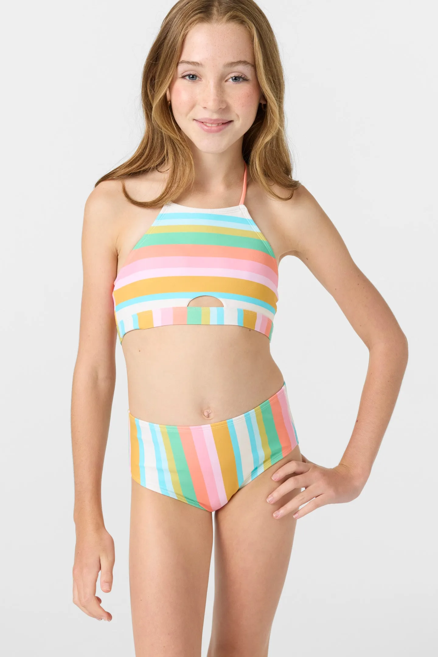 Girl's Low Tide Peekaboo High Neck Top Set sold by O'Neill