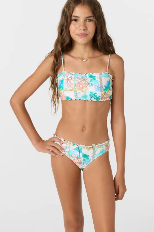 GIRL'S MARITIME RUFFLE EDGE BANDEAU TOP SET sold by O'Neill