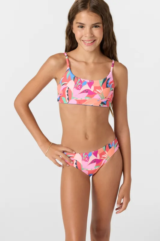 GIRL'S CABANA FLORAL REVO TIE BACK BRALETTE TOP SET sold by O'Neill