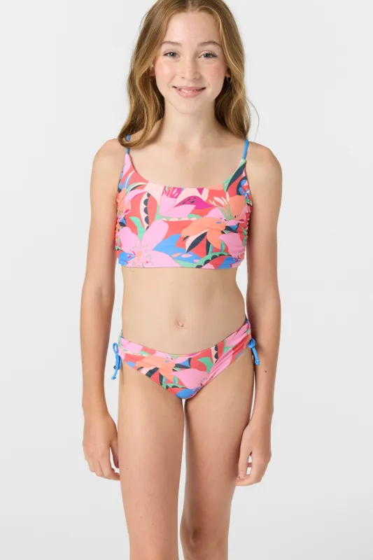 Girl's Cabana Floral Ruched Bralette Top Set sold by O'Neill