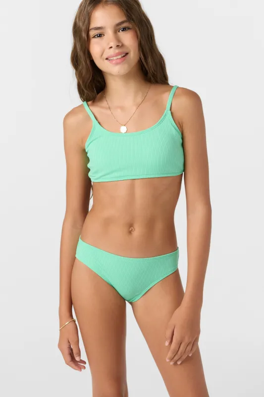 Girl's Dawnbreak Rib Tie Back Bralette Top Set sold by O'Neill