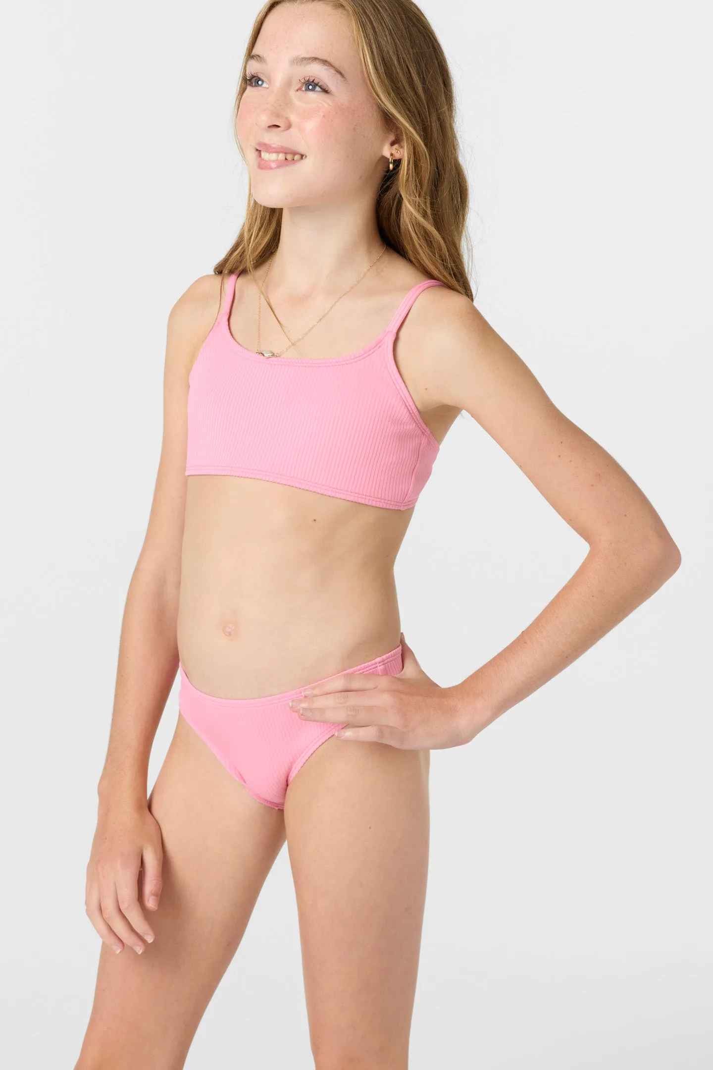 Girl's Dawnbreak Rib Tie Back Bralette Top Set sold by O'Neill product image thumbnail 4