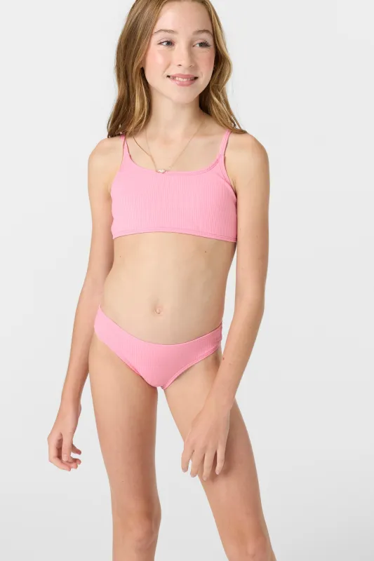 Girl's Dawnbreak Rib Tie Back Bralette Top Set sold by O'Neill