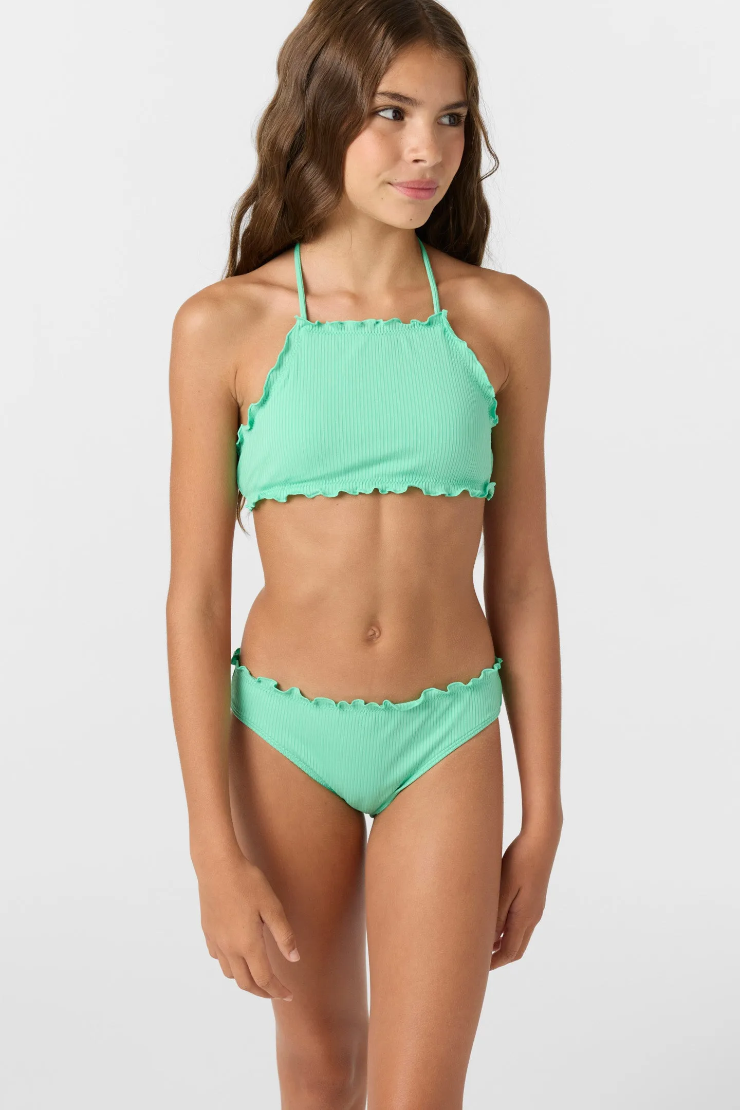 Girl's Dawnbreak Rib Hi-Neck Ruffle Edge Set High Neck Top Set sold by O'Neill product image thumbnail 4