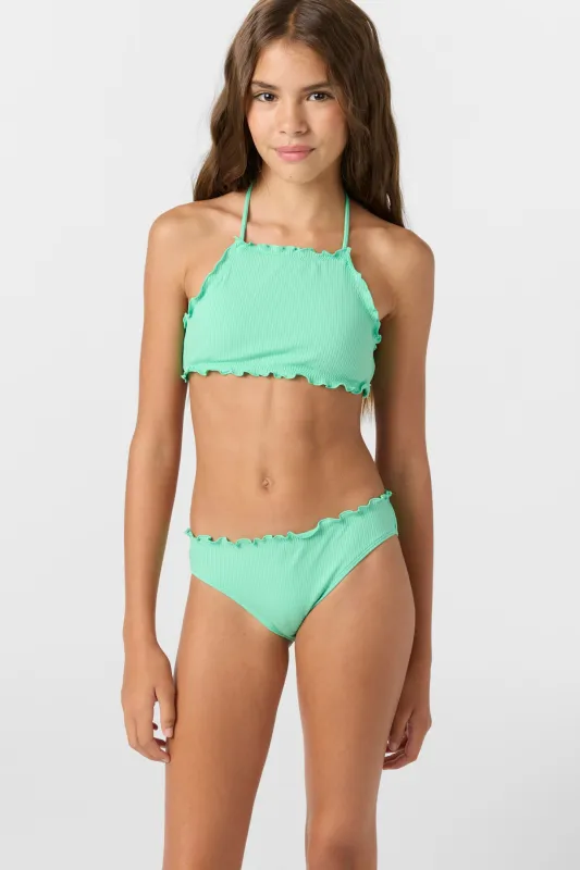 Girl's Dawnbreak Rib Hi-Neck Ruffle Edge Set High Neck Top Set sold by O'Neill