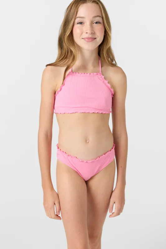 Girl's Dawnbreak Rib Hi-Neck Ruffle Edge Set High Neck Top Set sold by O'Neill