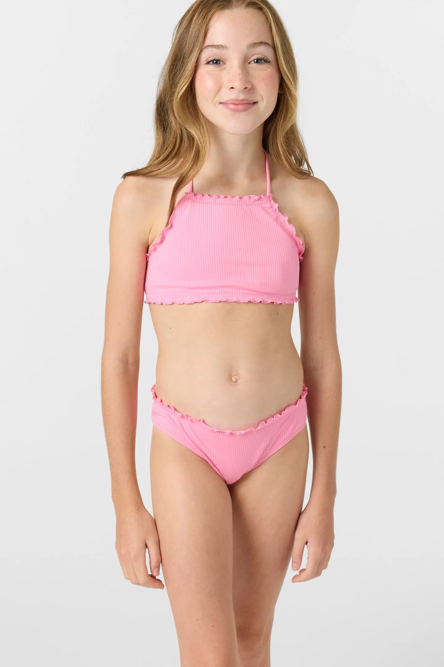 Girl's Dawnbreak Rib Hi-Neck Ruffle Edge Set High Neck Top Set sold by O'Neill