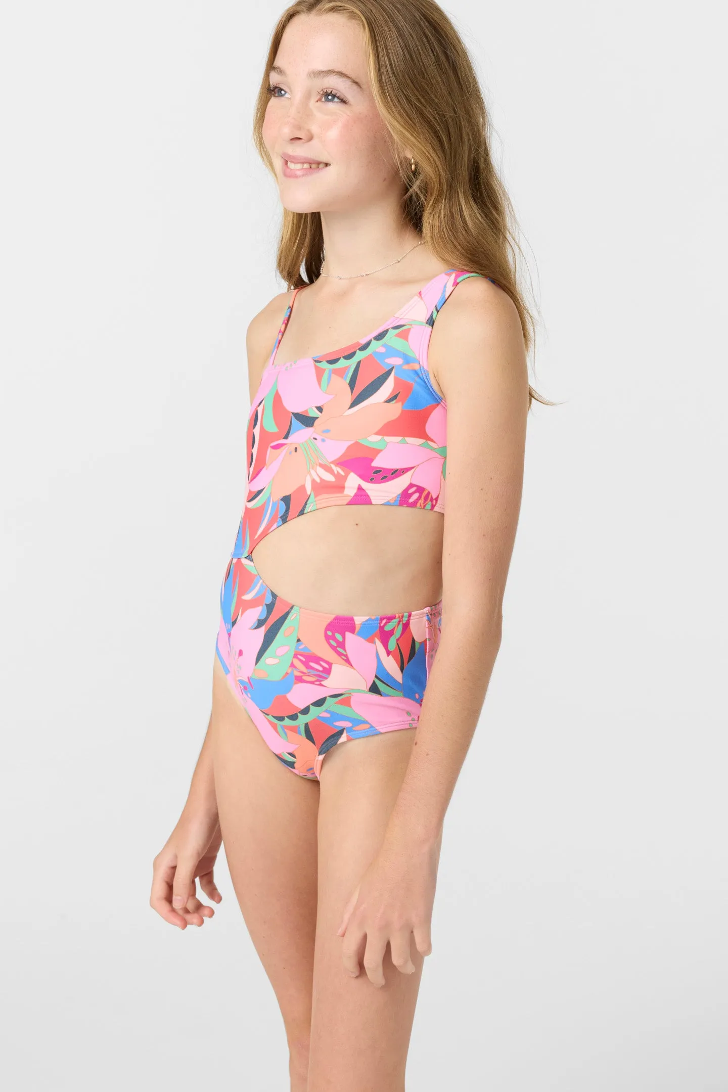 Girl's Cabana Floral Asymmetrical One-Piece sold by O'Neill product image thumbnail 5