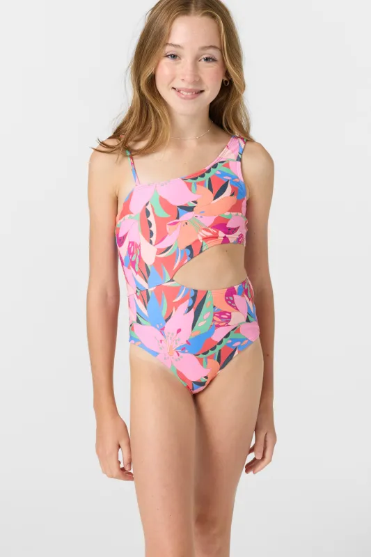 GIRL'S CABANA FLORAL ASYMMETRICAL ONE-PIECE sold by O'Neill