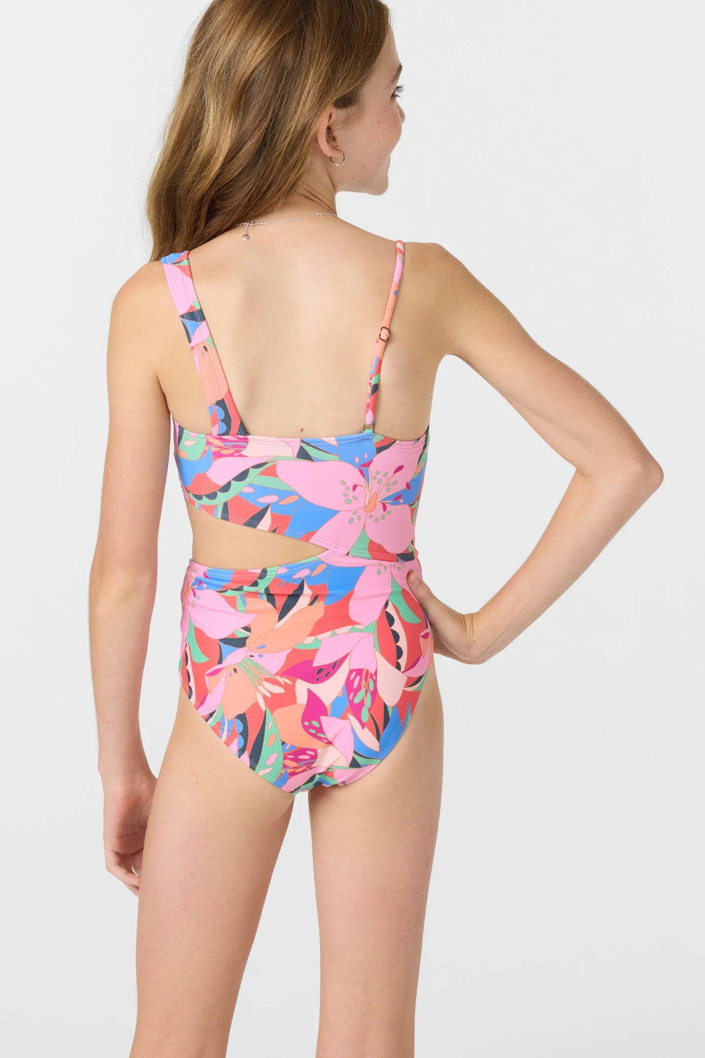 Girl's Cabana Floral Asymmetrical One-Piece sold by O'Neill product image thumbnail 2