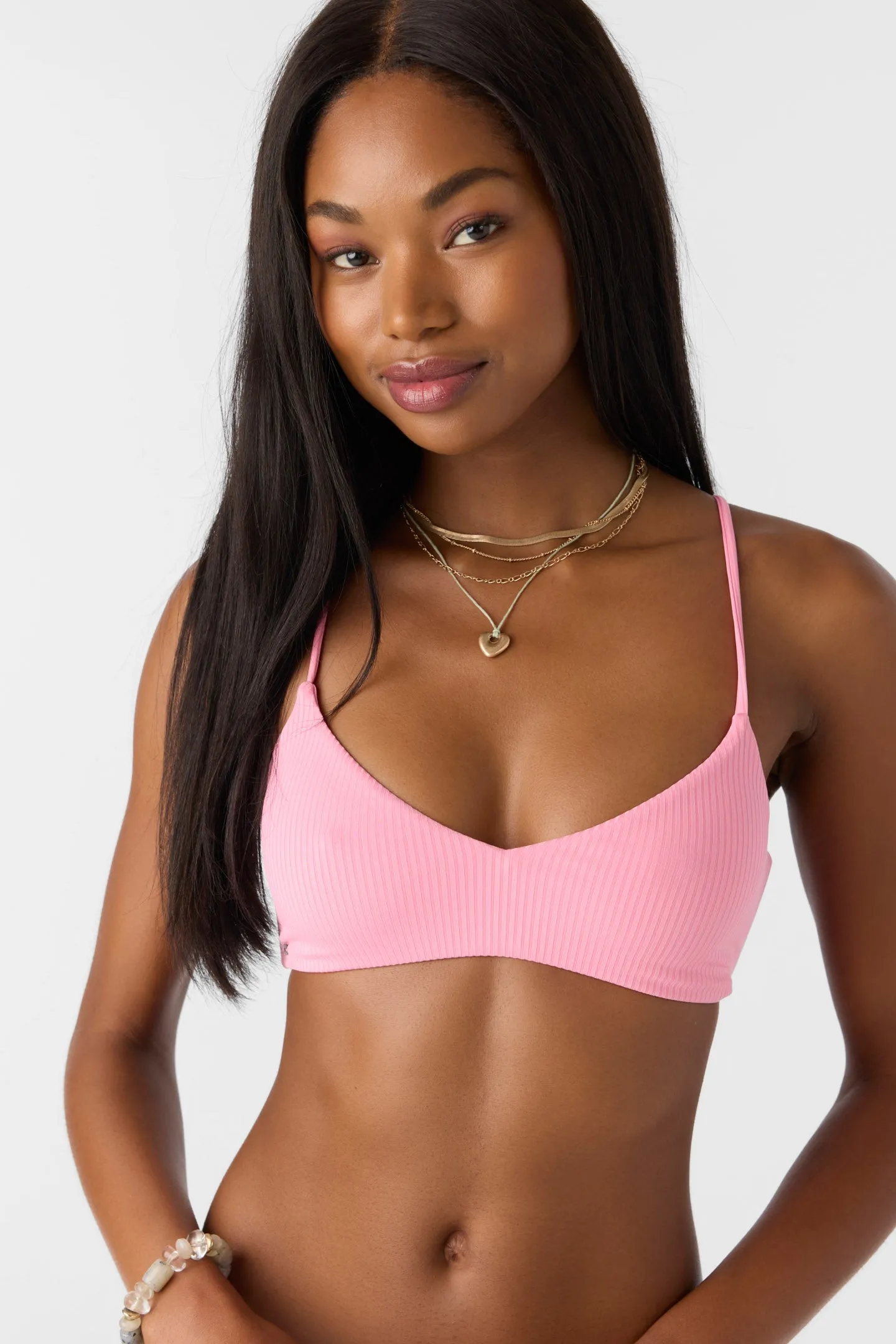Saltwater Solids Rib Huntington Bralette Top sold by O'Neill