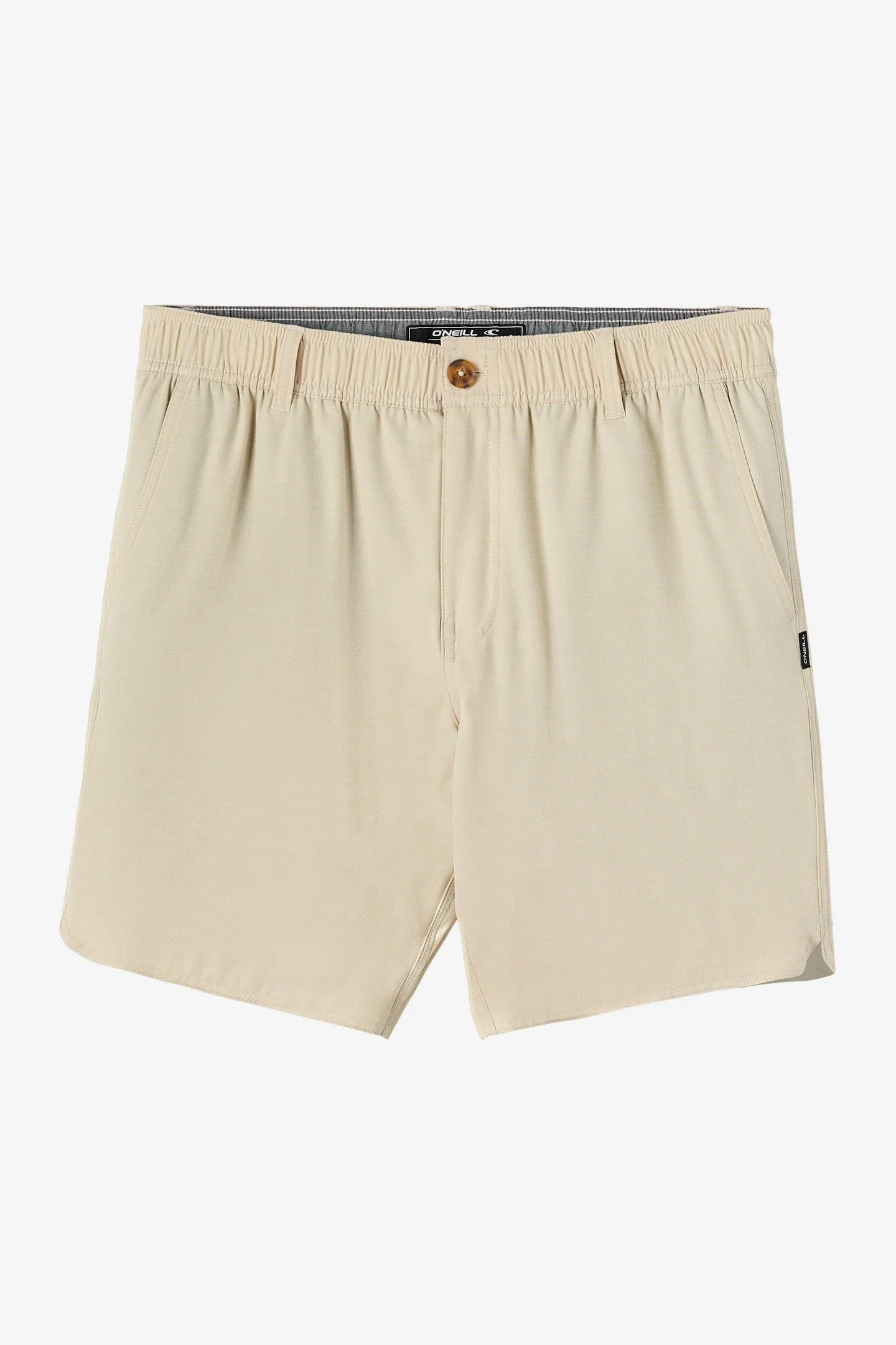 Reserve Light Check Scallop Elastic Waist 18" Hybrid Shorts sold by O'Neill