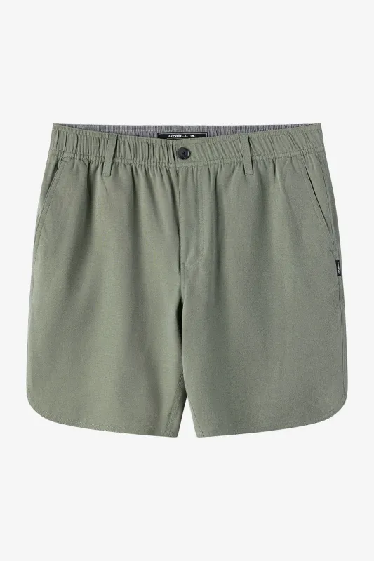 Reserve Light Check Scallop Elastic Waist 18" Hybrid Shorts sold by O'Neill