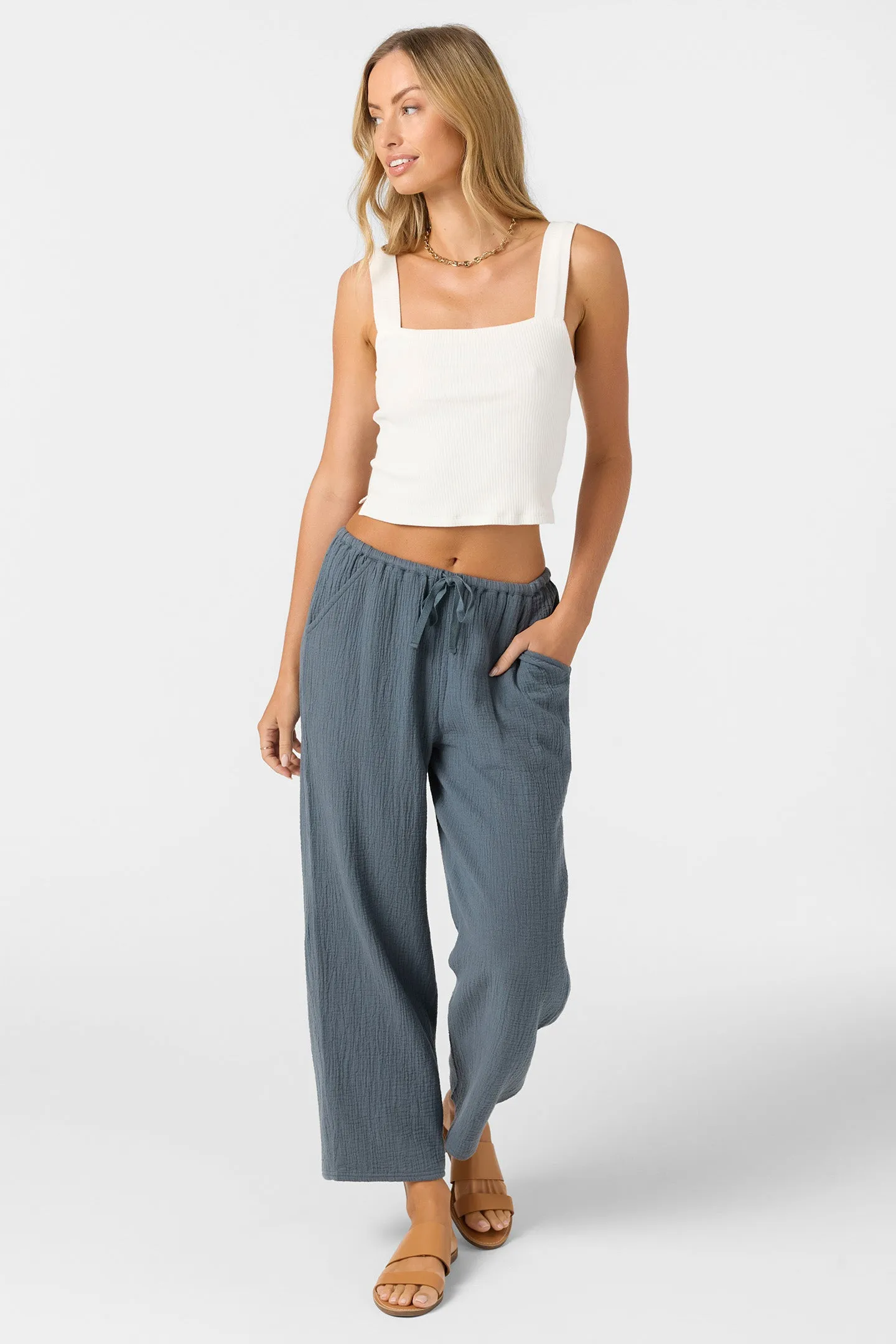 Brenda Crinkle Double Gauze Beach Pants sold by O'Neill