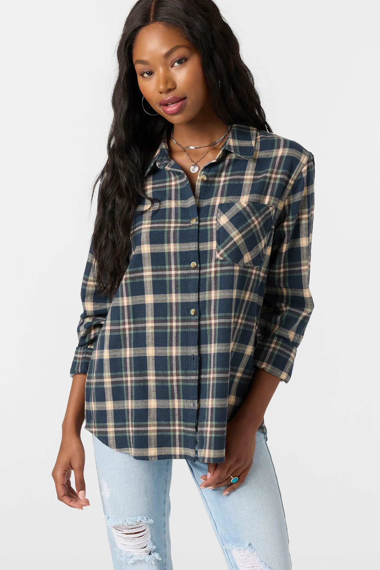 Logan Flannel Long Sleeve Top sold by O'Neill