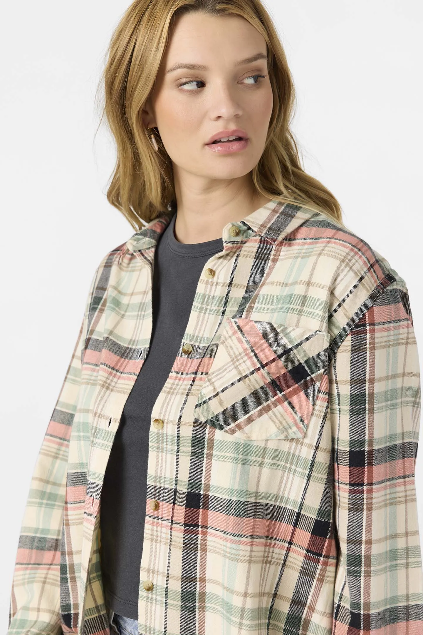 Logan Flannel Long Sleeve Top sold by O'Neill product image thumbnail 4