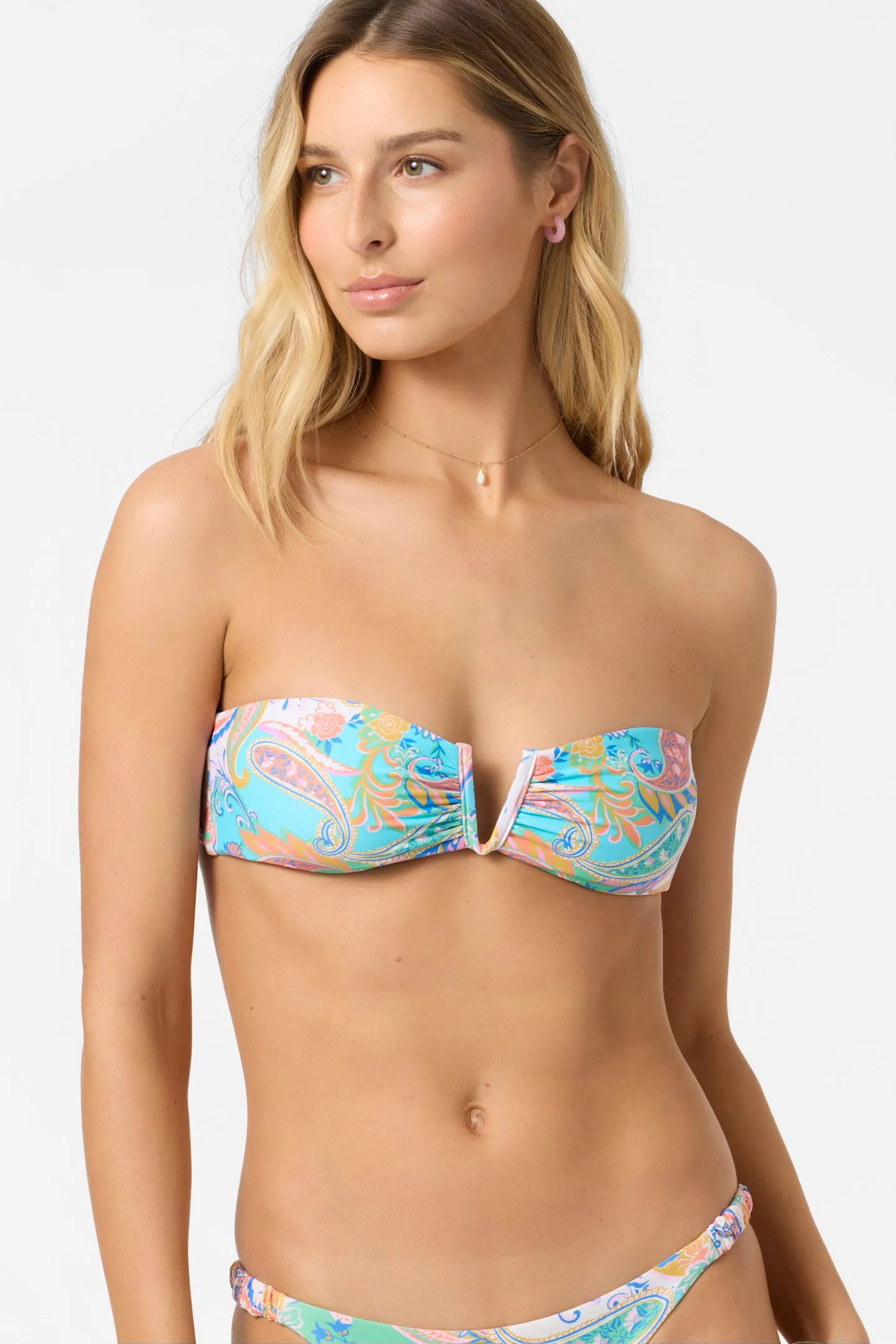 Presley Paisley Gold Coast Bandeau Top sold by O'Neill
