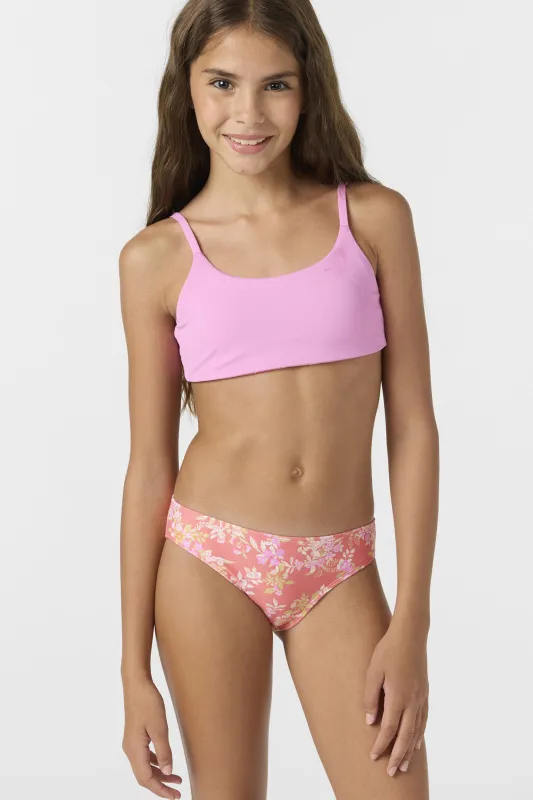 Girl's Nayomi Floral Revo Tie Back Bralette Top Set sold by O'Neill