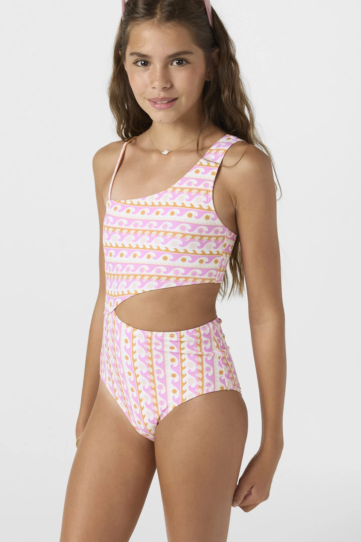 Girl's Balearic Waves Asymm One-Piece sold by O'Neill