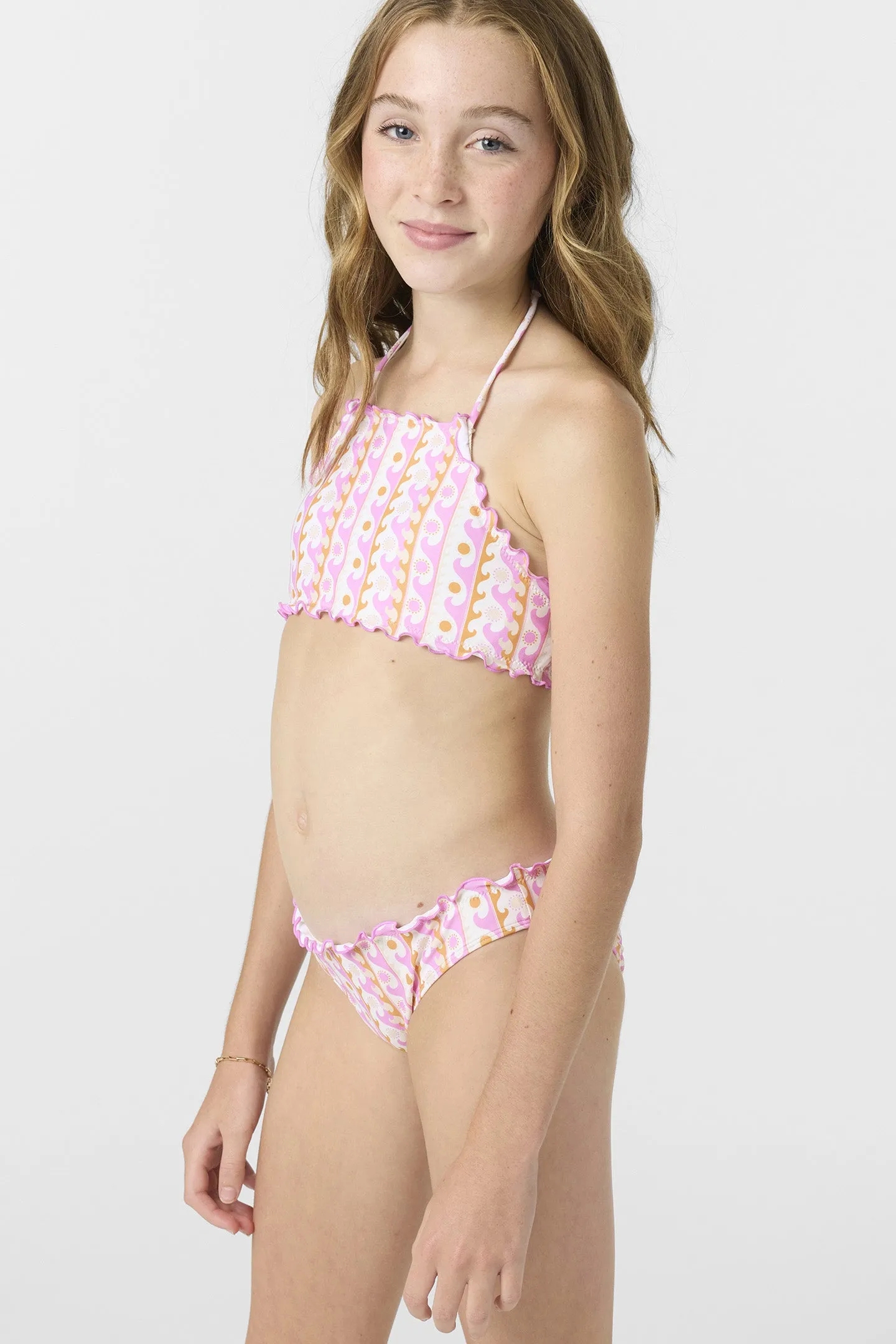 Girl's Balearic Waves Ruffle Edge High Neck Top Set sold by O'Neill product image thumbnail 4