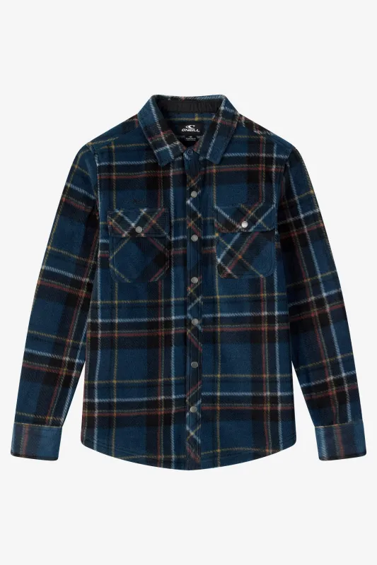 BOY'S GLACIER PLAID SUPERFLEECE LONG SLEEVE SHIRT sold by O'Neill