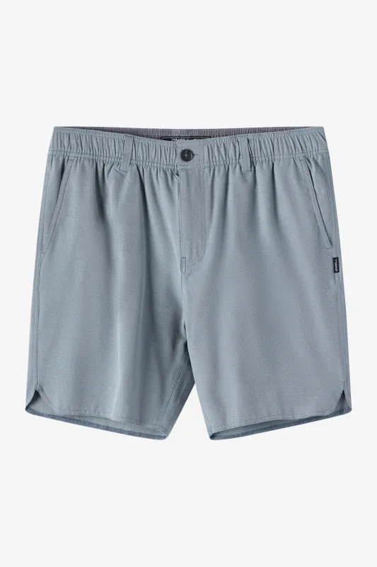 Reserve Light Check Scallop Elastic Waist 18" Hybrid Shorts sold by O'Neill