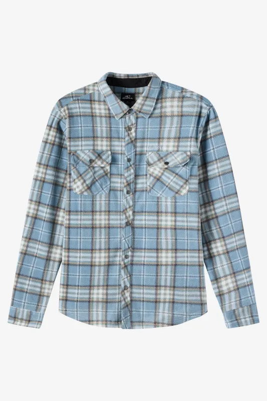 Boy's Glacier Plaid Superfleece Long Sleeve Shirt sold by O'Neill