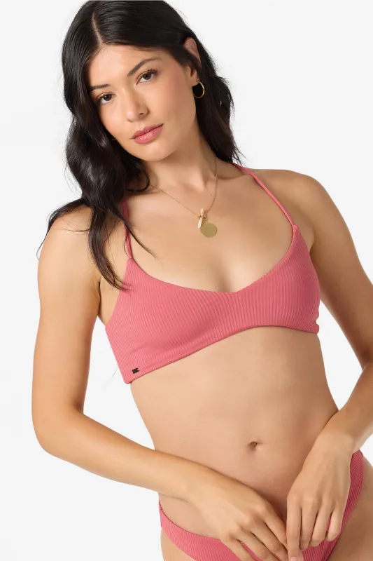 Saltwater Solids Rib Huntington Bralette Top sold by O'Neill