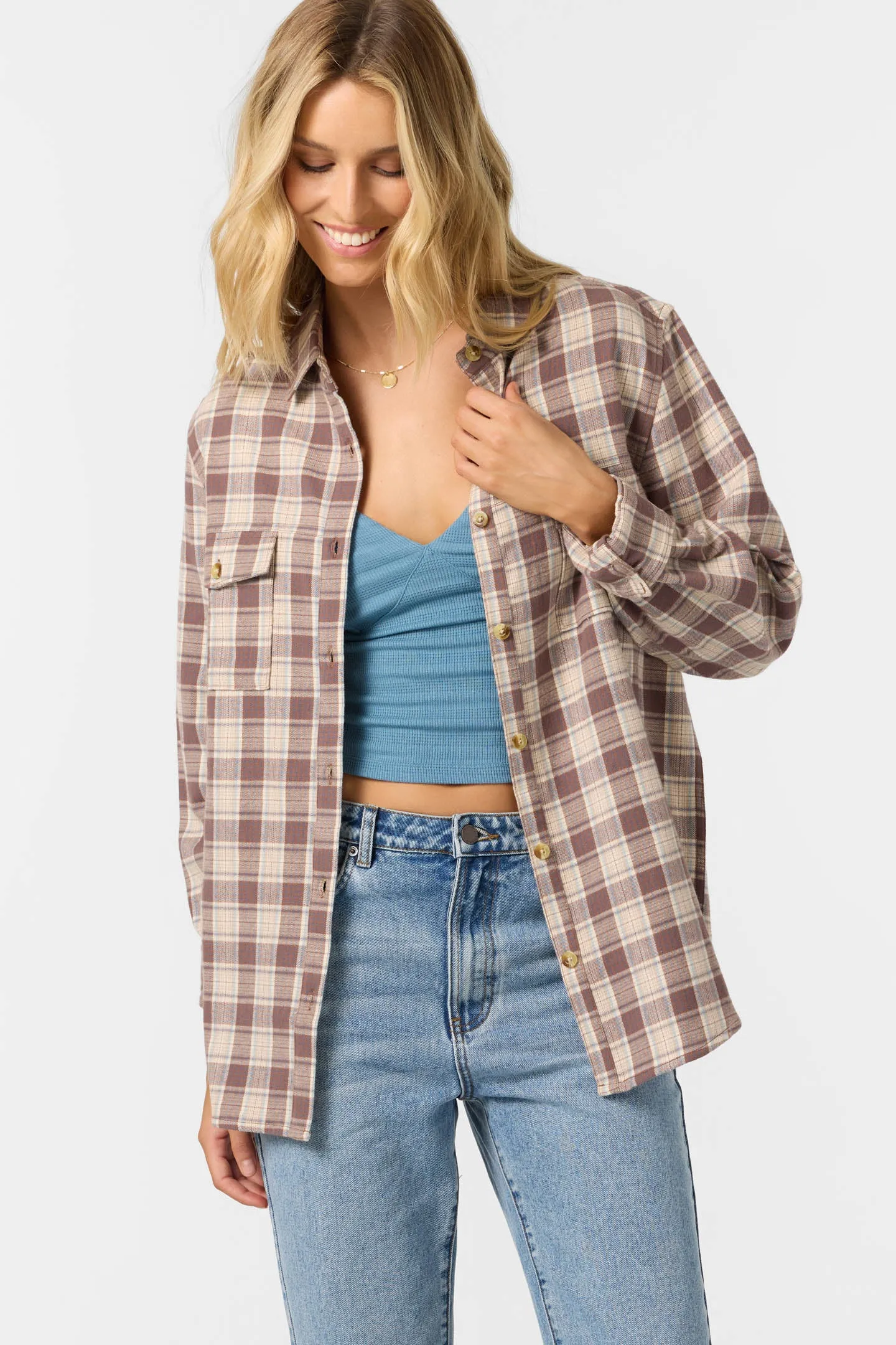 Brooks Flannel Long Sleeve Top sold by O'Neill