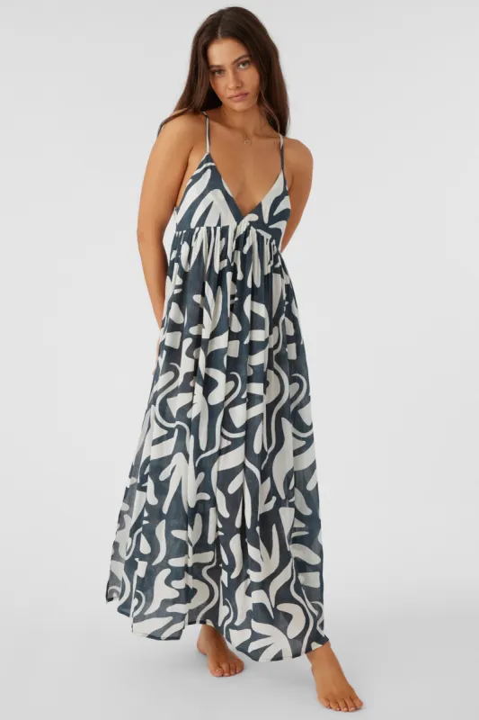 MEL MAXI BEACH HUT GEO SWIM COVER-UP DRESS sold by O'Neill