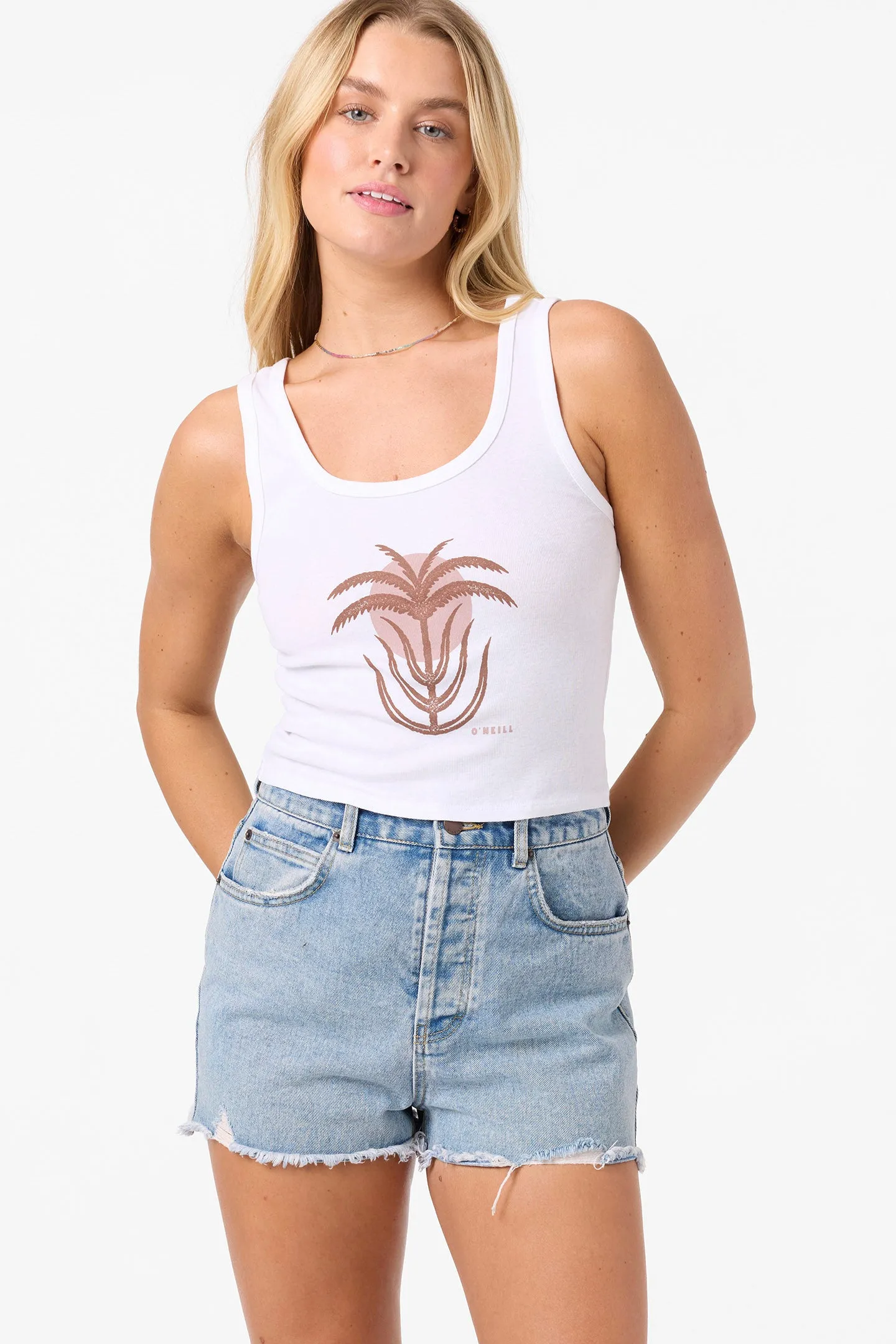 Palm Sun Scoop Neck Tank sold by O'Neill