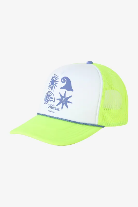 Shell Star Hawaii Trucker Hat made by O'Neill