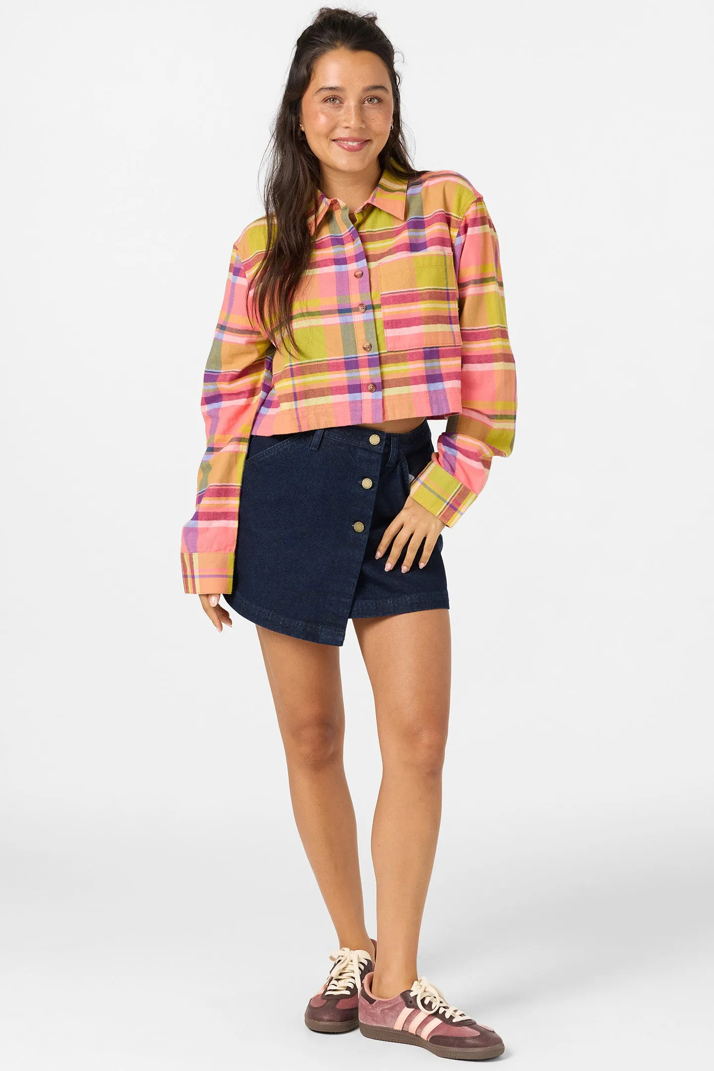 Pippa Flannel Crop Long Sleeve Shirt sold by O'Neill product image thumbnail 3