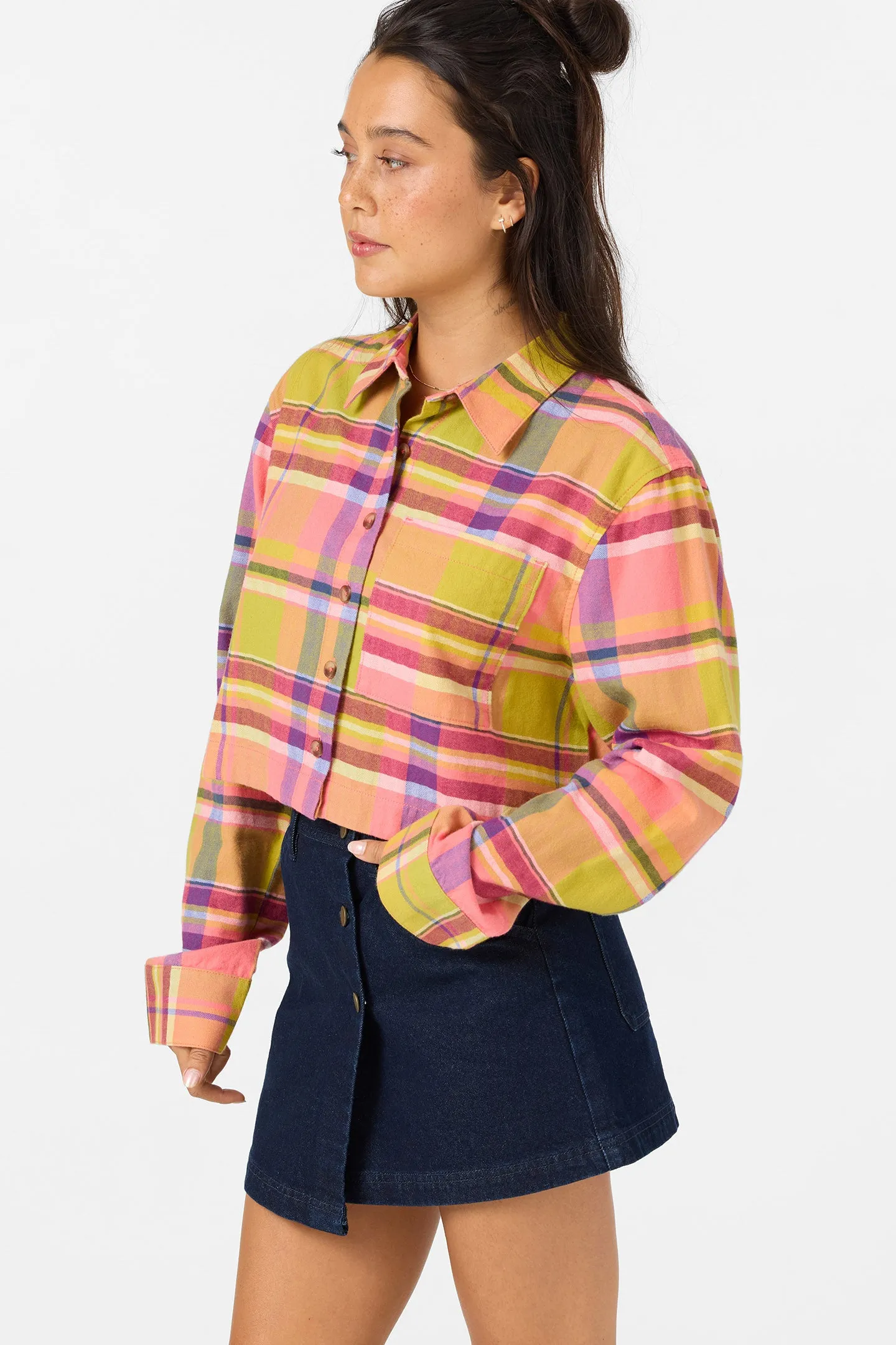 Pippa Flannel Crop Long Sleeve Shirt sold by O'Neill product image thumbnail 5