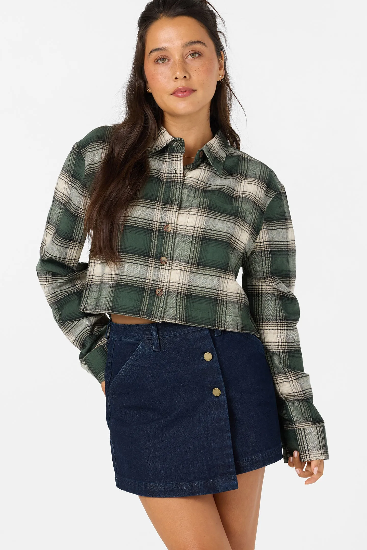 Pippa Sleeve Crop Flannel sold by O'Neill