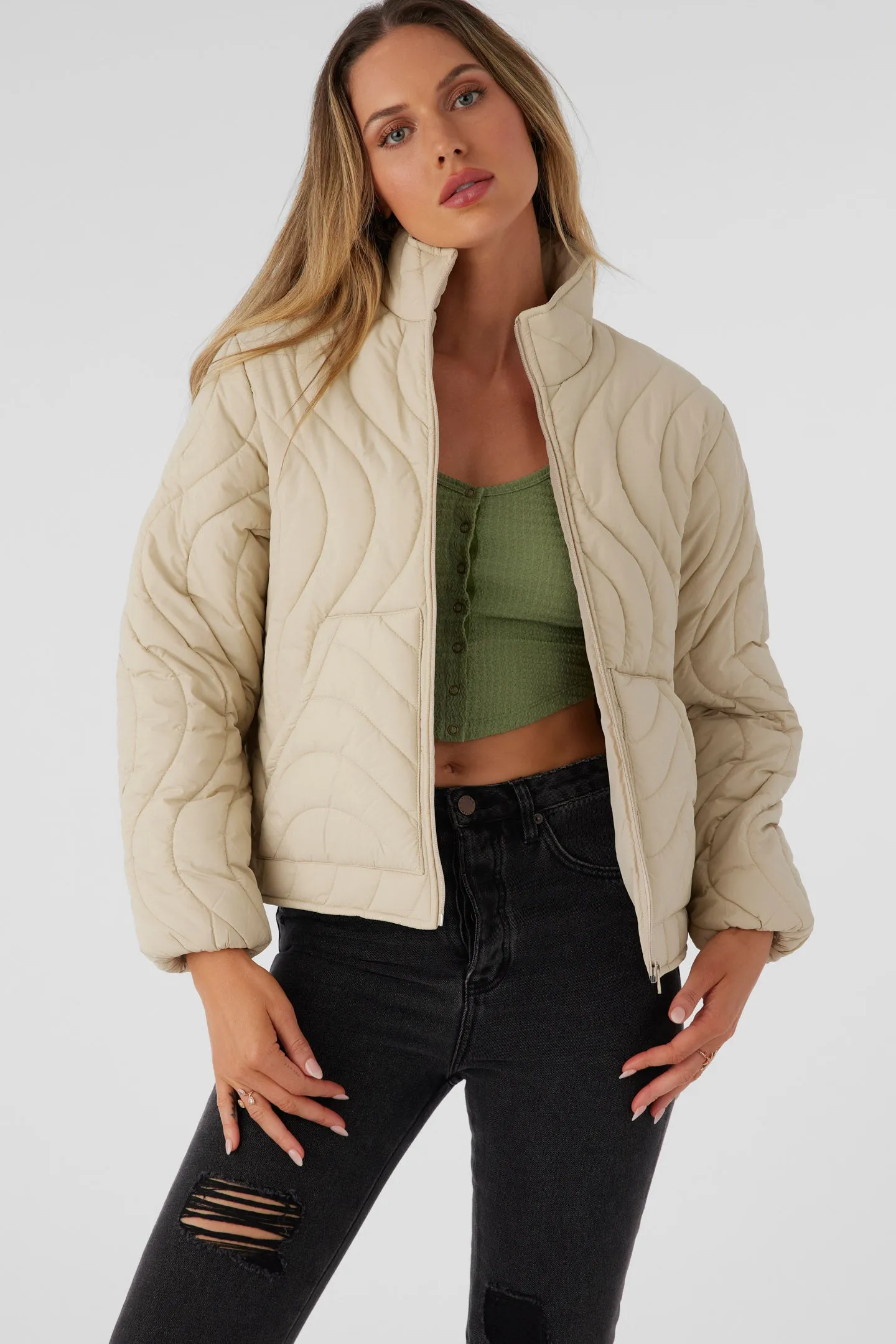 Eden Nylon Wave Quilted Zip Jacket sold by O'Neill product image thumbnail 2