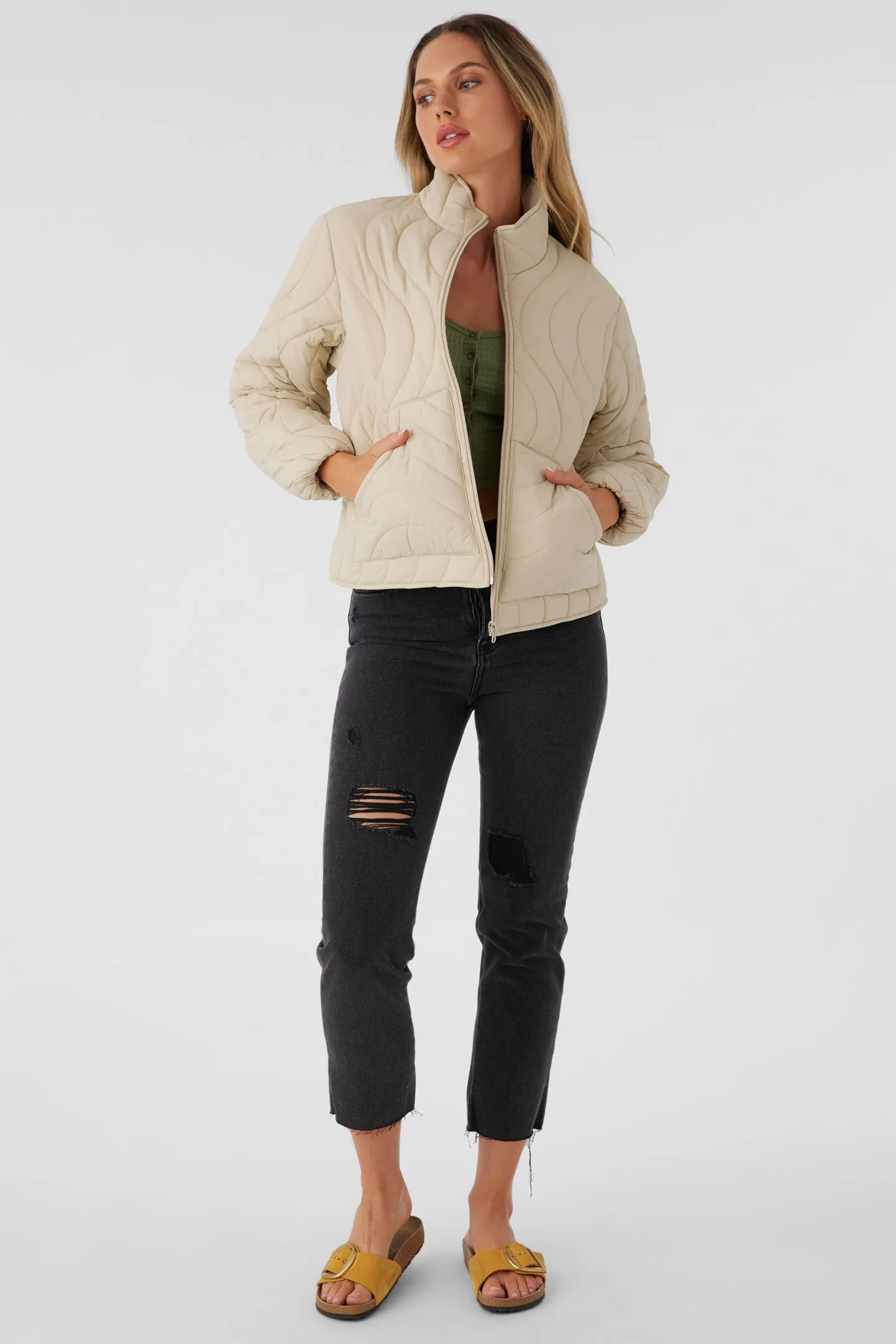 Eden Nylon Wave Quilted Zip Jacket sold by O'Neill product image thumbnail 3