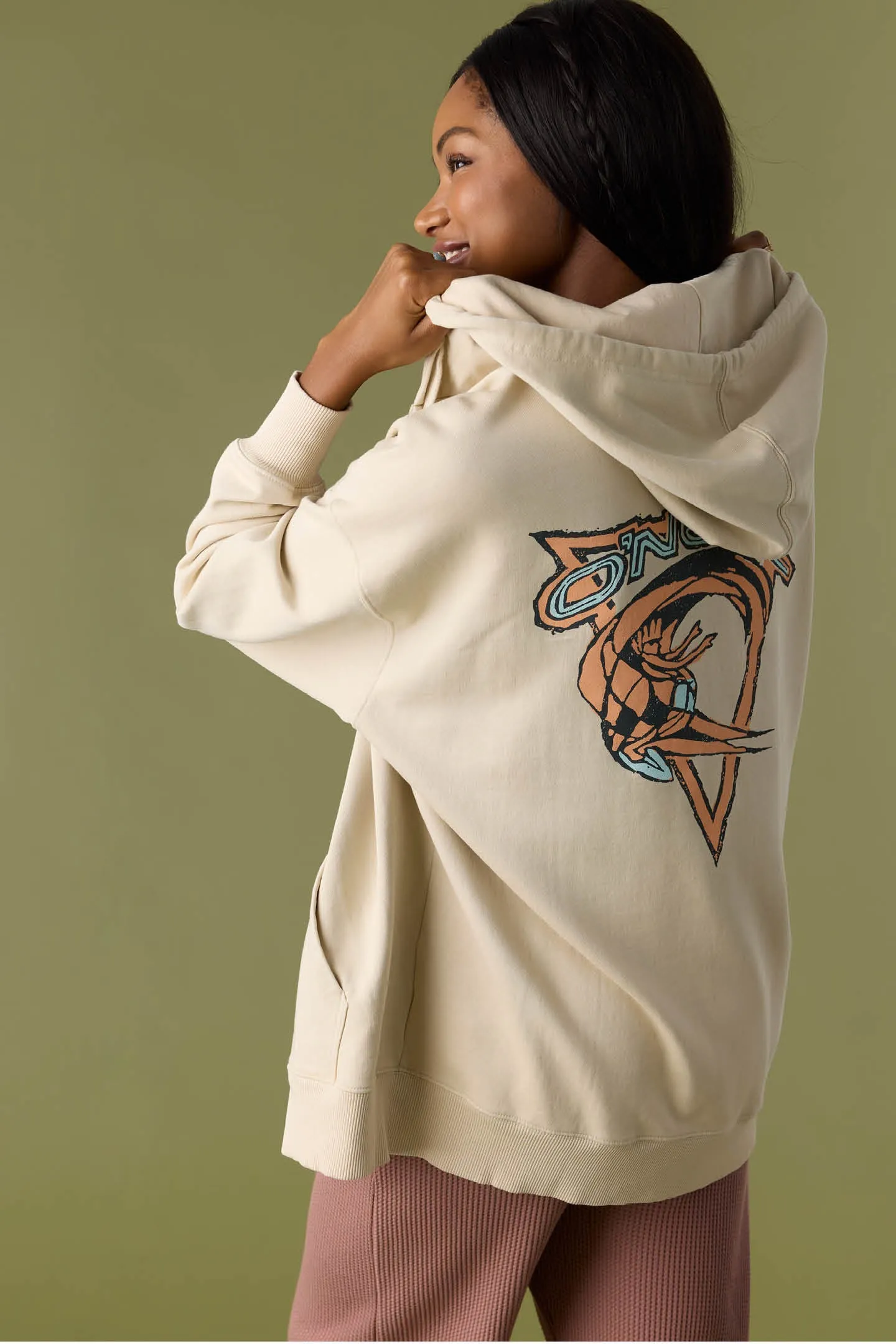 BYRON HOODED OVERSIZED FIT ZIP FLEECE JACKET sold by O'Neill