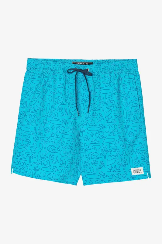 BOY'S HERMOSA ELASTIC WAIST 16" SWIM TRUNKS sold by O'Neill