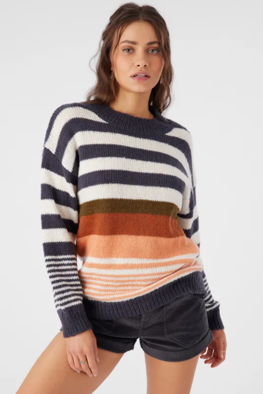 BILLIE STRIPE MOCKNECK OVERSIZED SWEATER sold by O'Neill