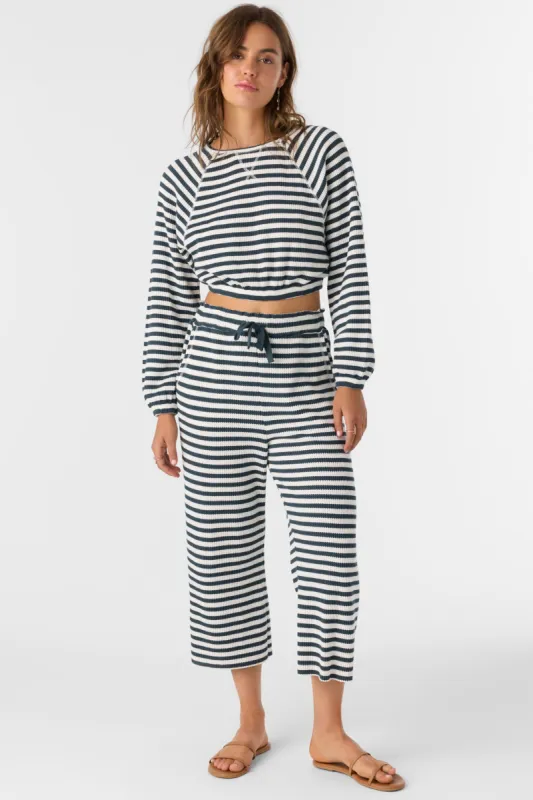 TOUR STRIPE WAFFLE KNIT CROPPED LOUNGE PANTS sold by O'Neill