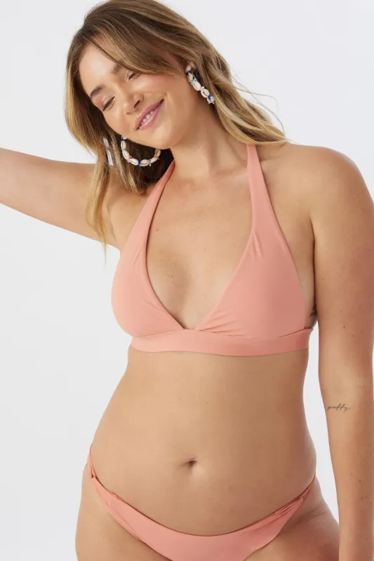 Saltwater Solids Cocoa Halter Top sold by O'Neill