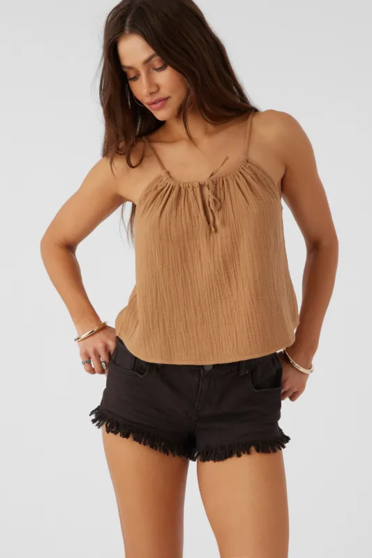 ANYA CRINKLE DOUBLE GAUZE TANK TOP sold by O'Neill