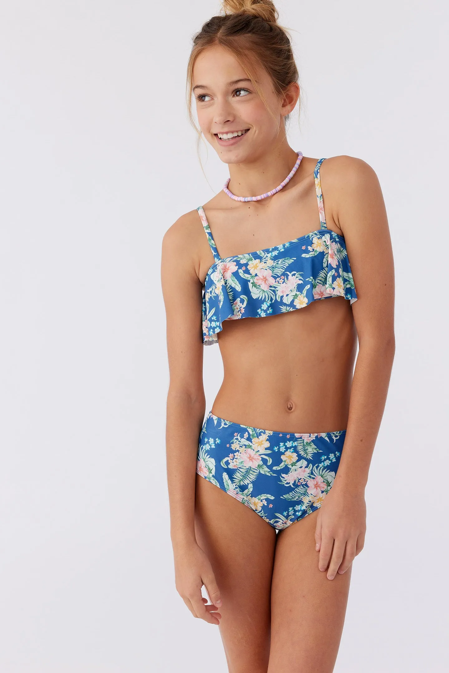 GIRL'S TULUM TROPICAL RUFFLE BRALETTE SWIM SET sold by O'Neill
