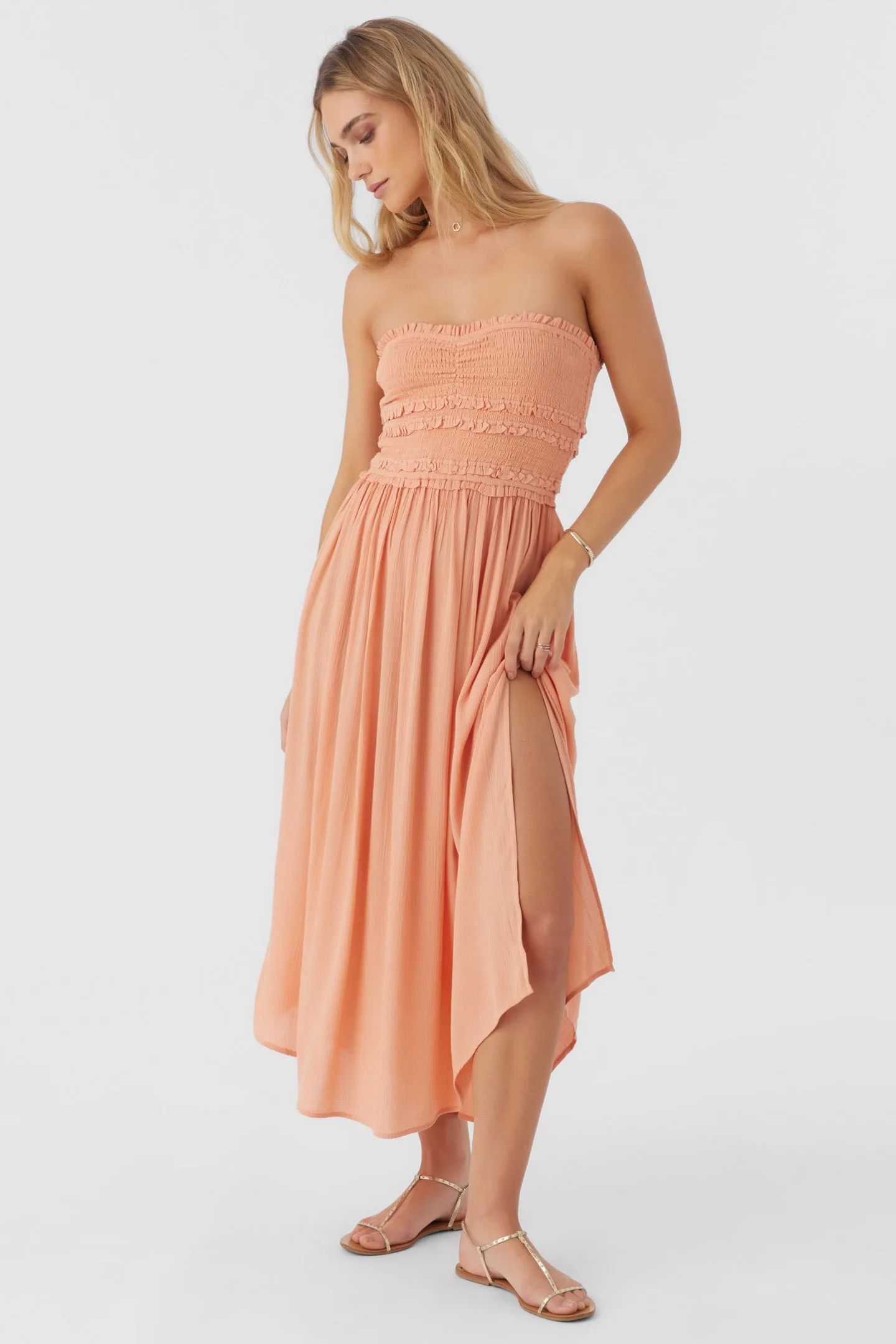 DEVYN SMOCKED STRAPLESS MIDI DRESS sold by O'Neill product image thumbnail 3